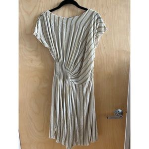 Velour and metallic side gathered dress